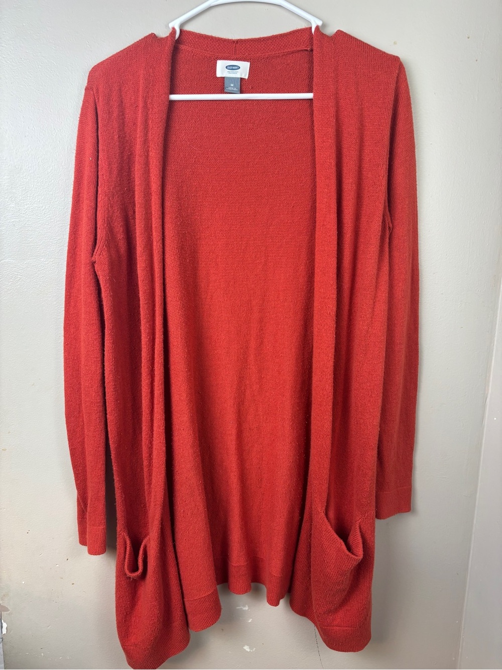 Old Navy Open-Front Long Cardigan Sweater - Rust Red